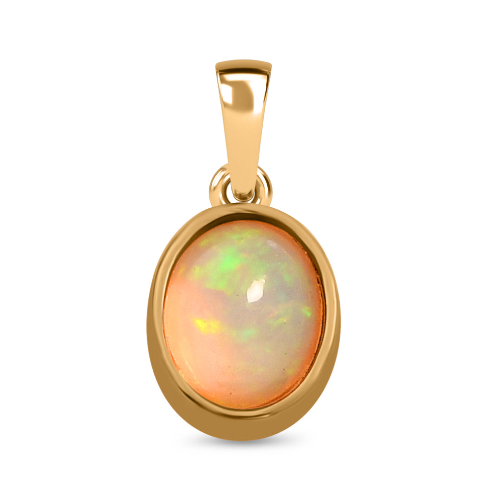 AA Natürlicher, äthiopischer Welo Opal Anhänger, 925 Silber vergoldet, ca. 1.21 ct