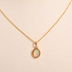 AA Natürlicher, äthiopischer Welo Opal Anhänger, 925 Silber vergoldet, ca. 1.21 ct