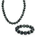 Simuliertes flexibles grünes Katzenauge Armband und 45+5cm Halskette