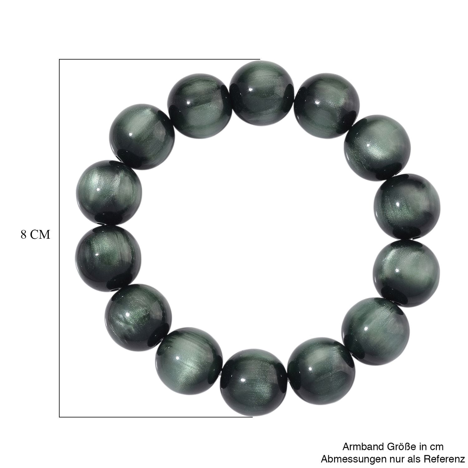 Simuliertes flexibles grünes Katzenauge Armband und 45+5cm Halskette
