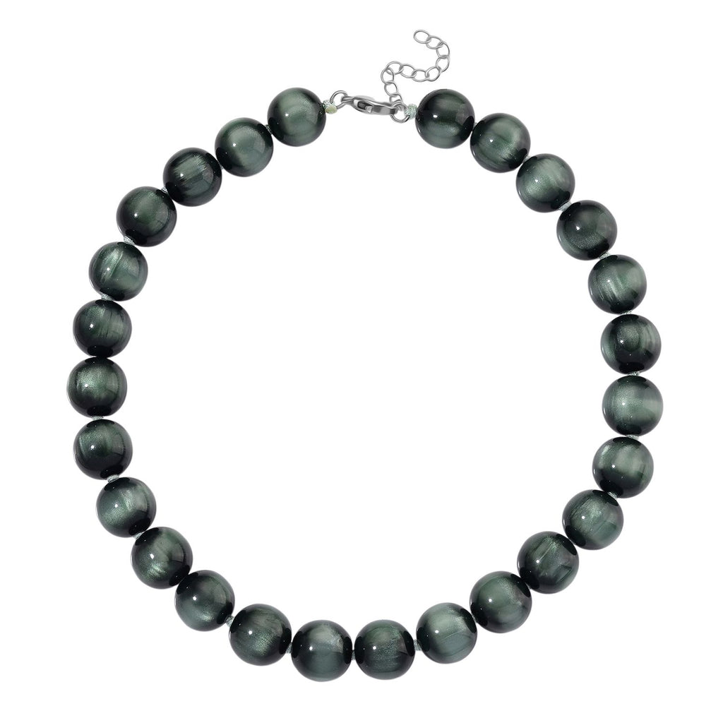 Simuliertes flexibles grünes Katzenauge Armband und 45+5cm Halskette