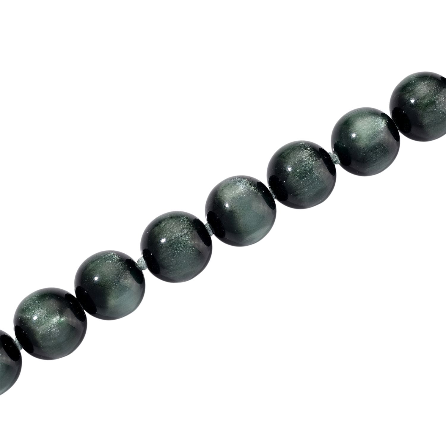 Simuliertes flexibles grünes Katzenauge Armband und 45+5cm Halskette