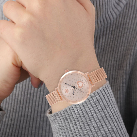 Weißer Kristall Uhren 8.5 cm Reiner Edelstahl Std Rose