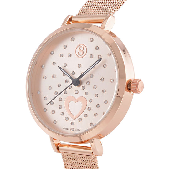 Weißer Kristall Uhren 8.5 cm Reiner Edelstahl Std Rose