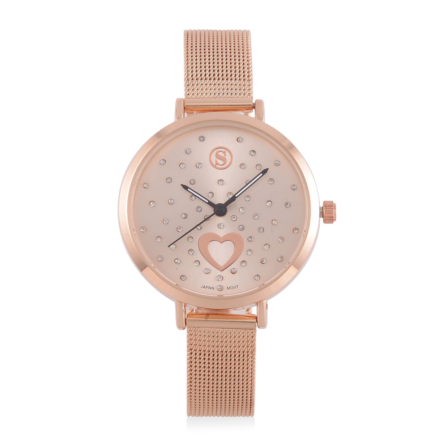 Weißer Kristall Uhren 8.5 cm Reiner Edelstahl Std Rose