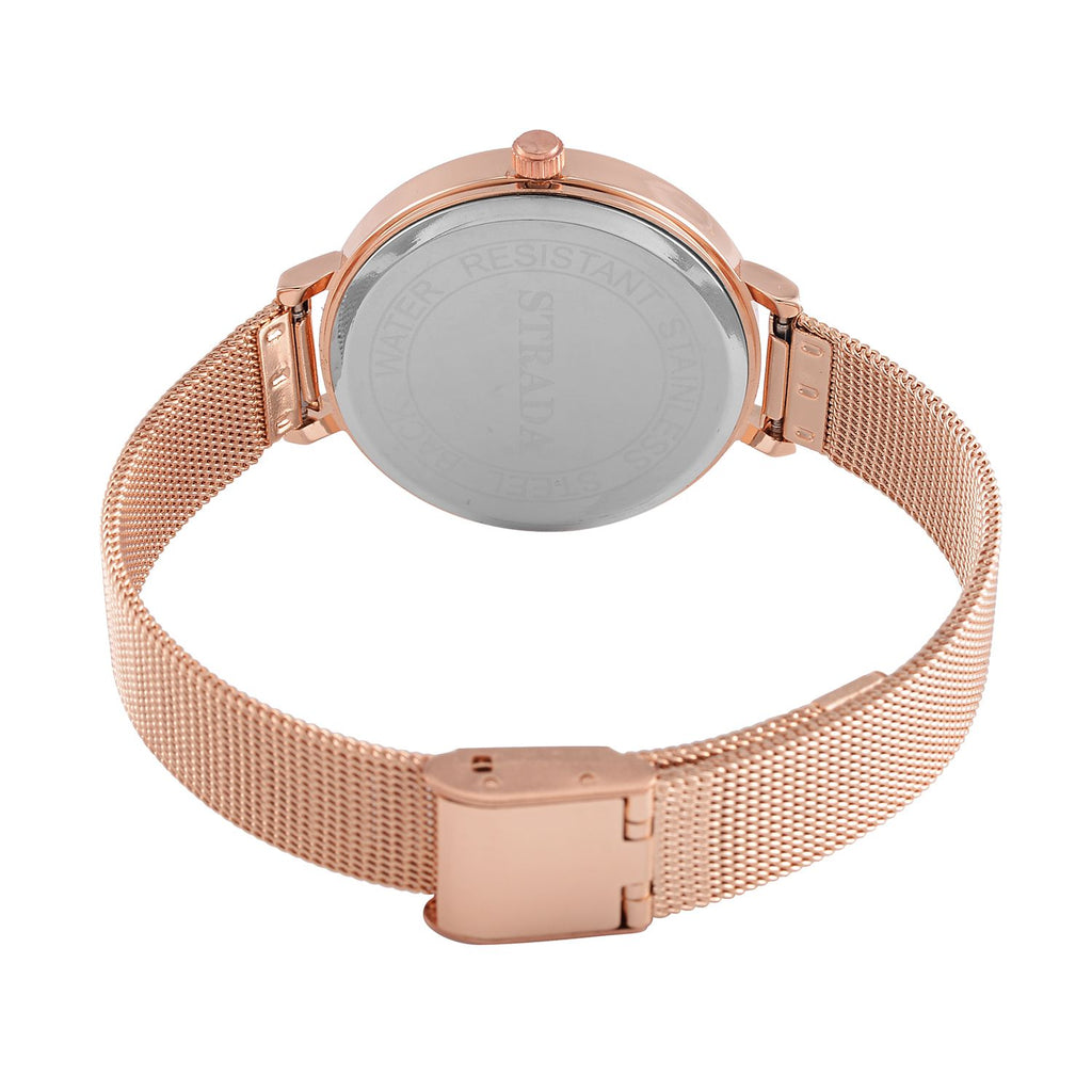 Weißer Kristall Uhren 8.5 cm Reiner Edelstahl Std Rose
