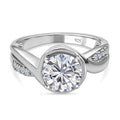 Moissanit Ring, 925 Silber platiniert (Größe 17.00) ca. 1.94 ct