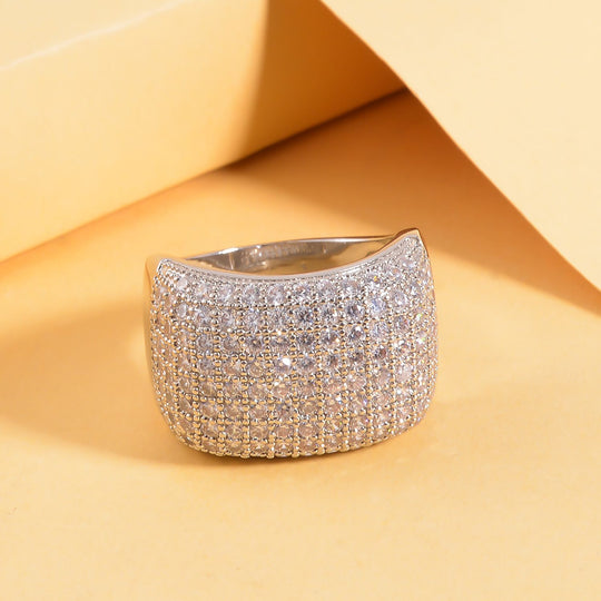 Weißer Zirkonia Ring, (Größe 16.00), ca. 3.00 ct, silberfarben 3.00 ct