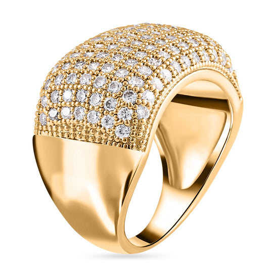 Weißer Zirkonia Ring, (Größe 16.00), ca. 3.00 ct, goldfarben 3.00 ct