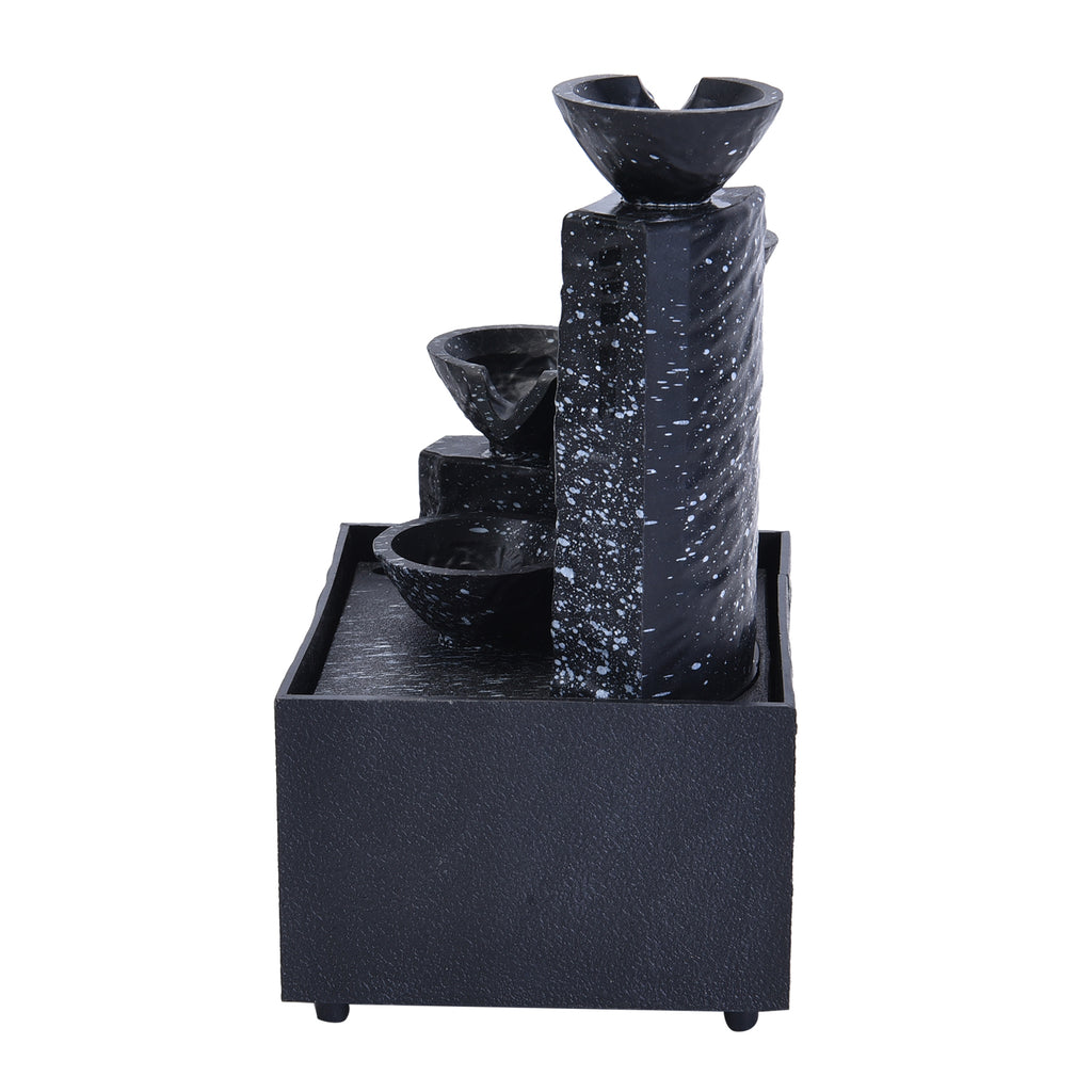 Mini Wasserbrunnen 4-stufig, 2xAA Batterie (nicht inkl.), Größe 11x9x17 cm
