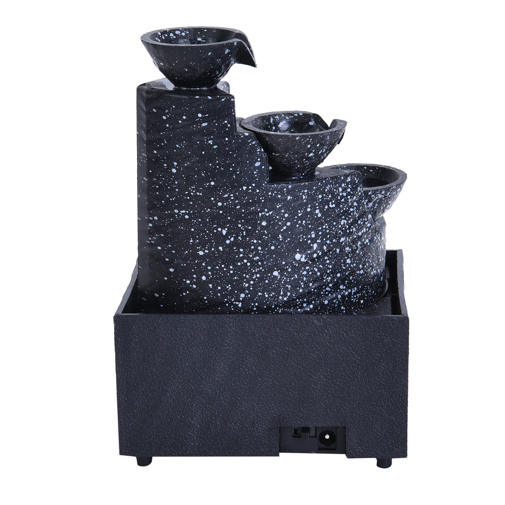 Mini Wasserbrunnen 4-stufig, 2xAA Batterie (nicht inkl.), Größe 11x9x17 cm