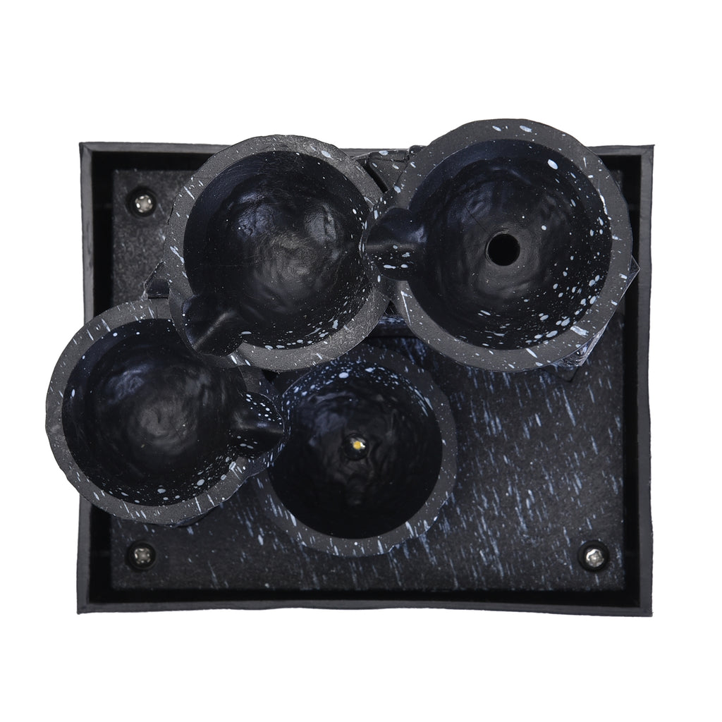 Mini Wasserbrunnen 4-stufig, 2xAA Batterie (nicht inkl.), Größe 11x9x17 cm