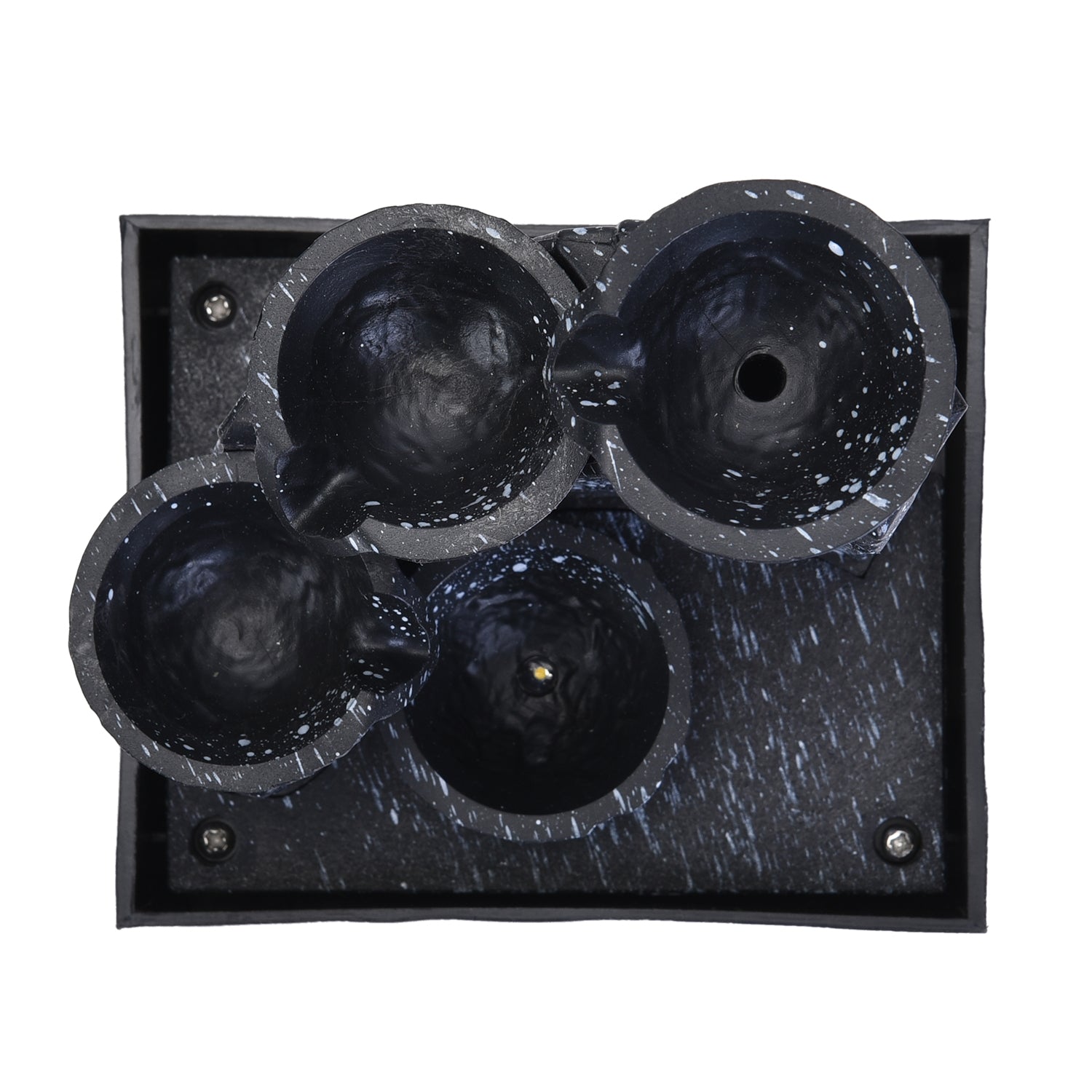 Mini Wasserbrunnen 4-stufig, 2xAA Batterie (nicht inkl.), Größe 11x9x17 cm