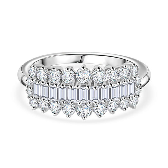 RHAPSODY - Diamant-Ring, zertifiziert VS E-F, 950 Platin (Größe 16.00) ca. 1.00 ct