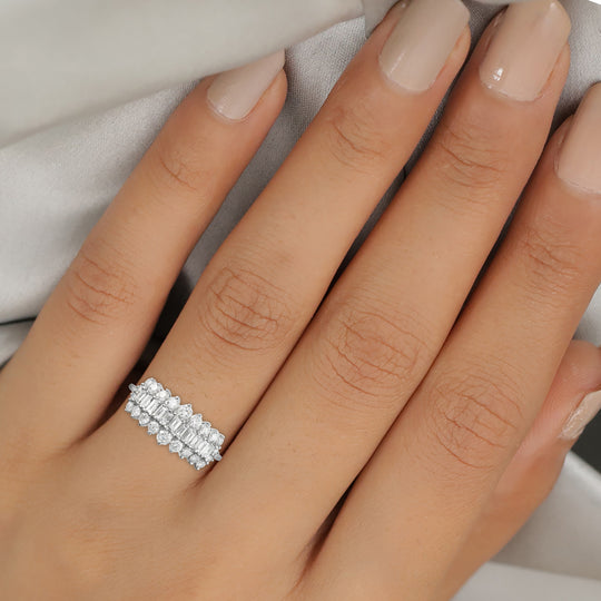 RHAPSODY - Diamant-Ring, zertifiziert VS E-F, 950 Platin (Größe 16.00) ca. 1.00 ct