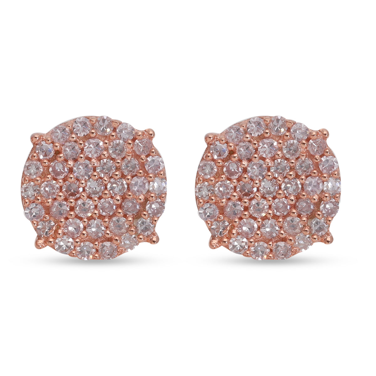 Natürliche, rosa Diamant-Ohrstecker, I1-I2, 375 roségold ca. 0,25 ct