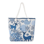 Gewebter Jute Handtasche mit Hirsch, Größe 42x34x9x37 cm, Hirsch