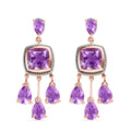 AA Rose De France Amethyst Ohrringe, 925 Silber rosévergoldet ca. 9.19 ct