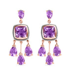 AA Rose De France Amethyst Ohrringe, 925 Silber rosévergoldet ca. 9.19 ct