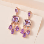 AA Rose De France Amethyst Ohrringe, 925 Silber rosévergoldet ca. 9.19 ct