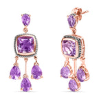 AA Rose De France Amethyst Ohrringe, 925 Silber rosévergoldet ca. 9.19 ct