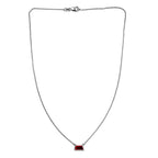 Magenta Rosa Quarz Triplette Halskette ca. 45 cm 925 Silber platiniert ca. 1.14 ct