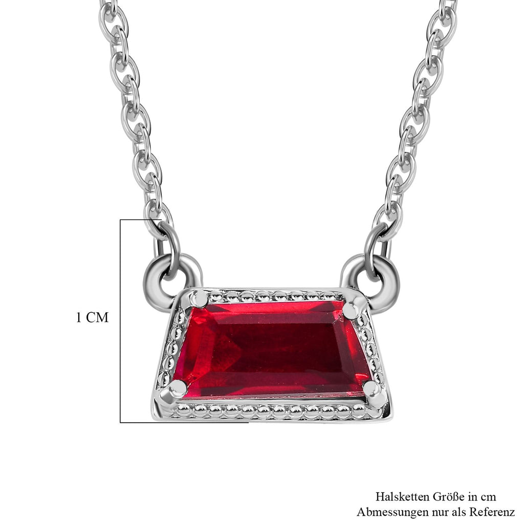 Magenta Rosa Quarz Triplette Halskette ca. 45 cm 925 Silber platiniert ca. 1.14 ct