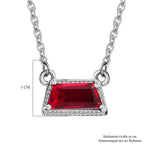 Magenta Rosa Quarz Triplette Halskette ca. 45 cm 925 Silber platiniert ca. 1.14 ct