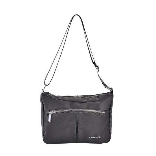 Wasserdichte Crossbody-Tasche aus Hochwertiges Nylon mit RFID schutz, 120 cm Schulterriemen, 29x20x10 cm, Elfenbein