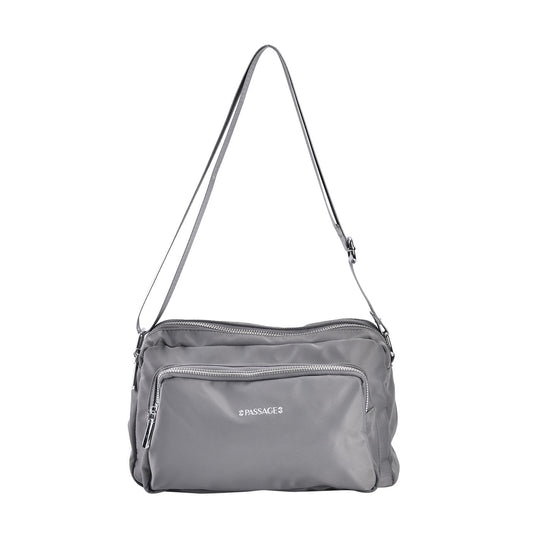 Wasserdichte Umhängetasche aus Hochwertiges Nylon, gepolstert, 128 cm Schulterriemen, 27x16x9 cm, Elfenbein