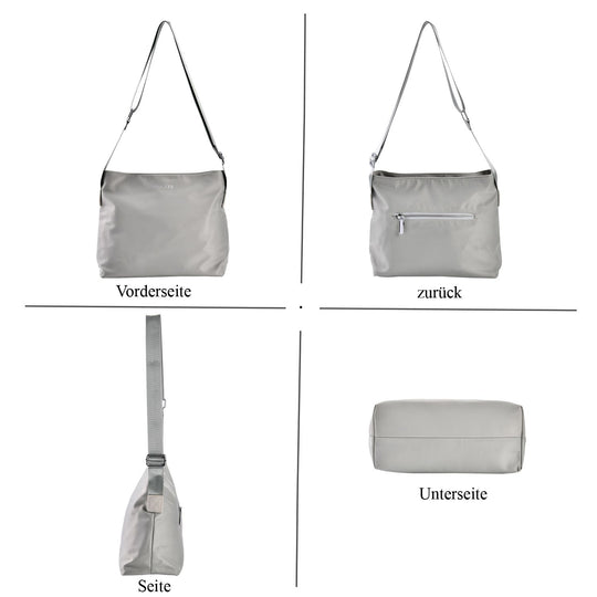 PASSAGE - Crossbody Handtasche mit Nylonfutter und RFID Schutz, 112cm Schultergurt, 27x14.5x23 cm, hell Grün