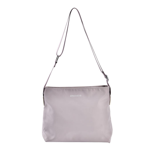 Sencillez - Crossbody Handtasche mit Nylonfutter und RFID Schutz, 112cm Schultergurt, 27x14.5x23 cm, Schwarz
