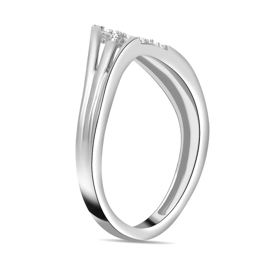 Weißer Diamant Ring, 925 Silber platiniert ca. 0.10 ct