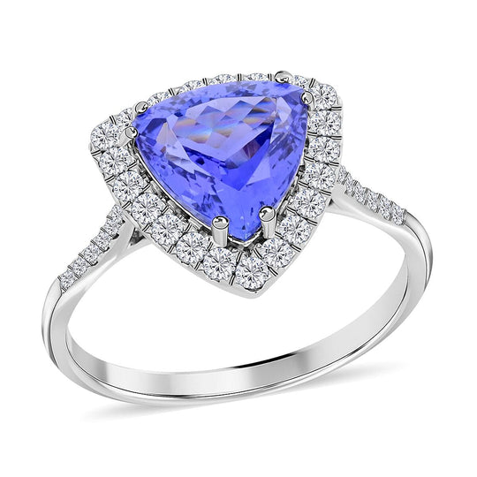 LUXORO AAA Tansanit, Weißer Diamant AGI zertifiziert Ring 585 Gold (Größe 18.00) ca. 3.25 ct