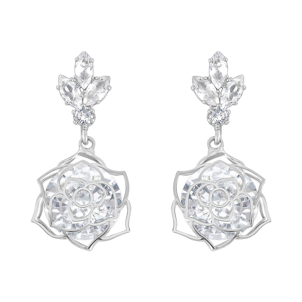 Weißer Zirkonia Ohrringe Reines Messing ca. 5.00 ct