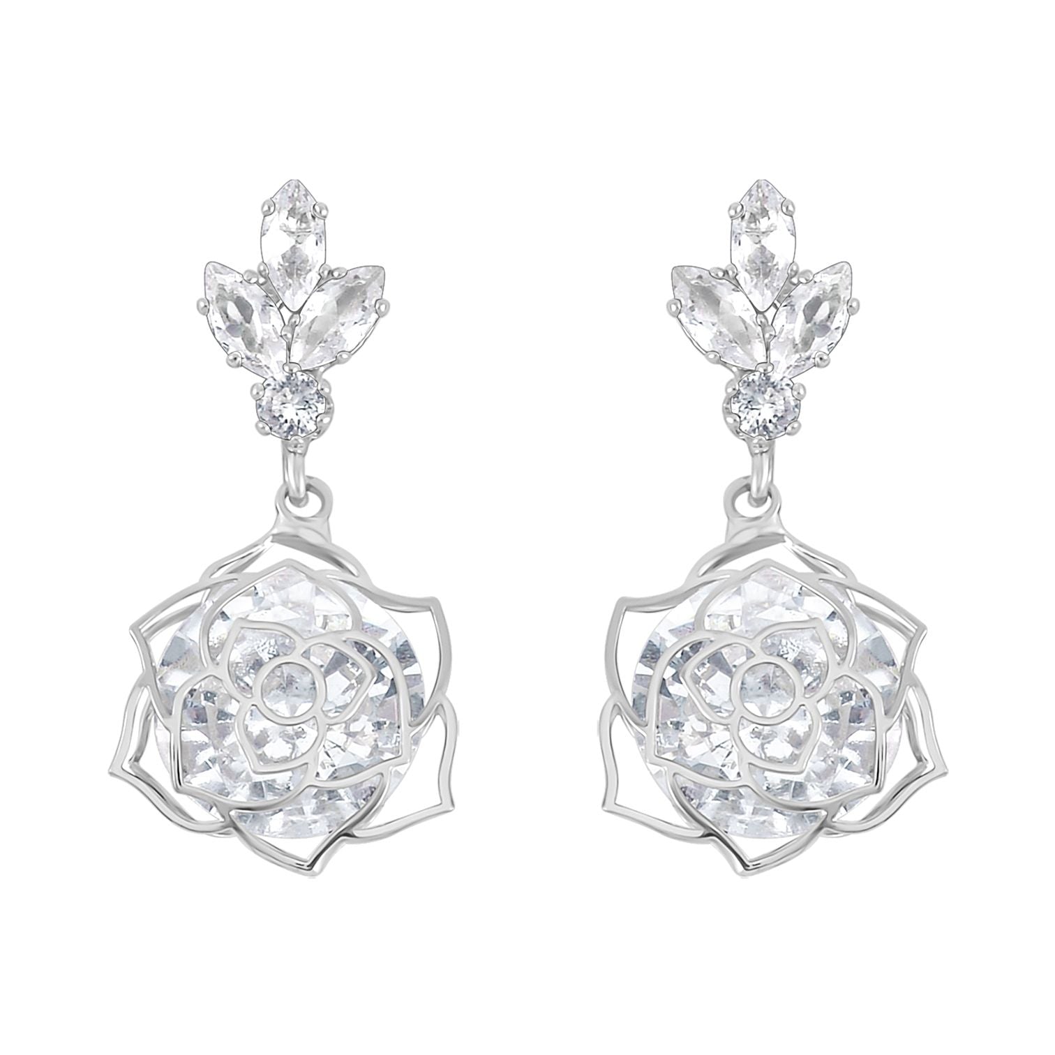 Weißer Zirkonia Ohrringe Reines Messing ca. 5.00 ct