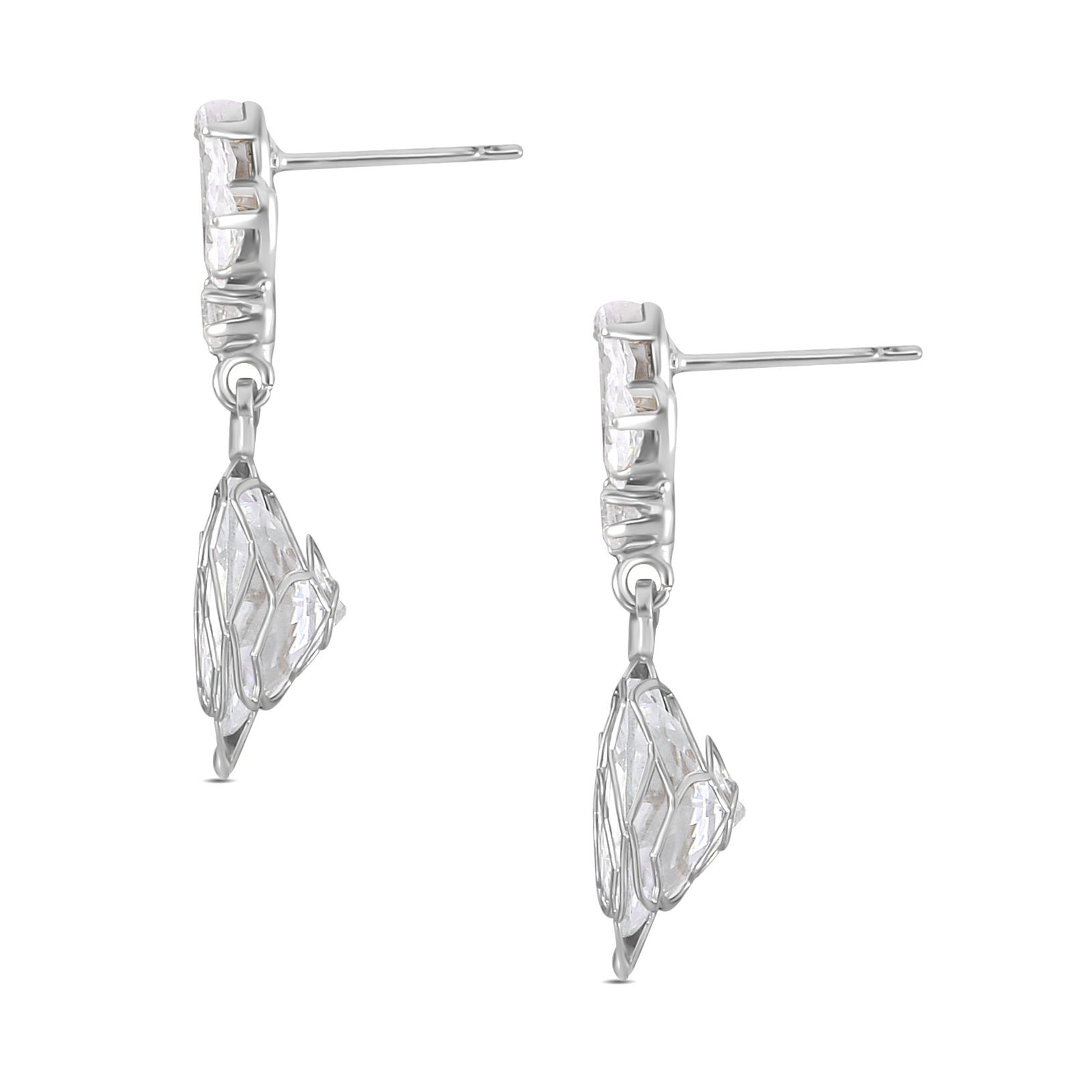 Weißer Zirkonia Ohrringe Reines Messing ca. 5.00 ct