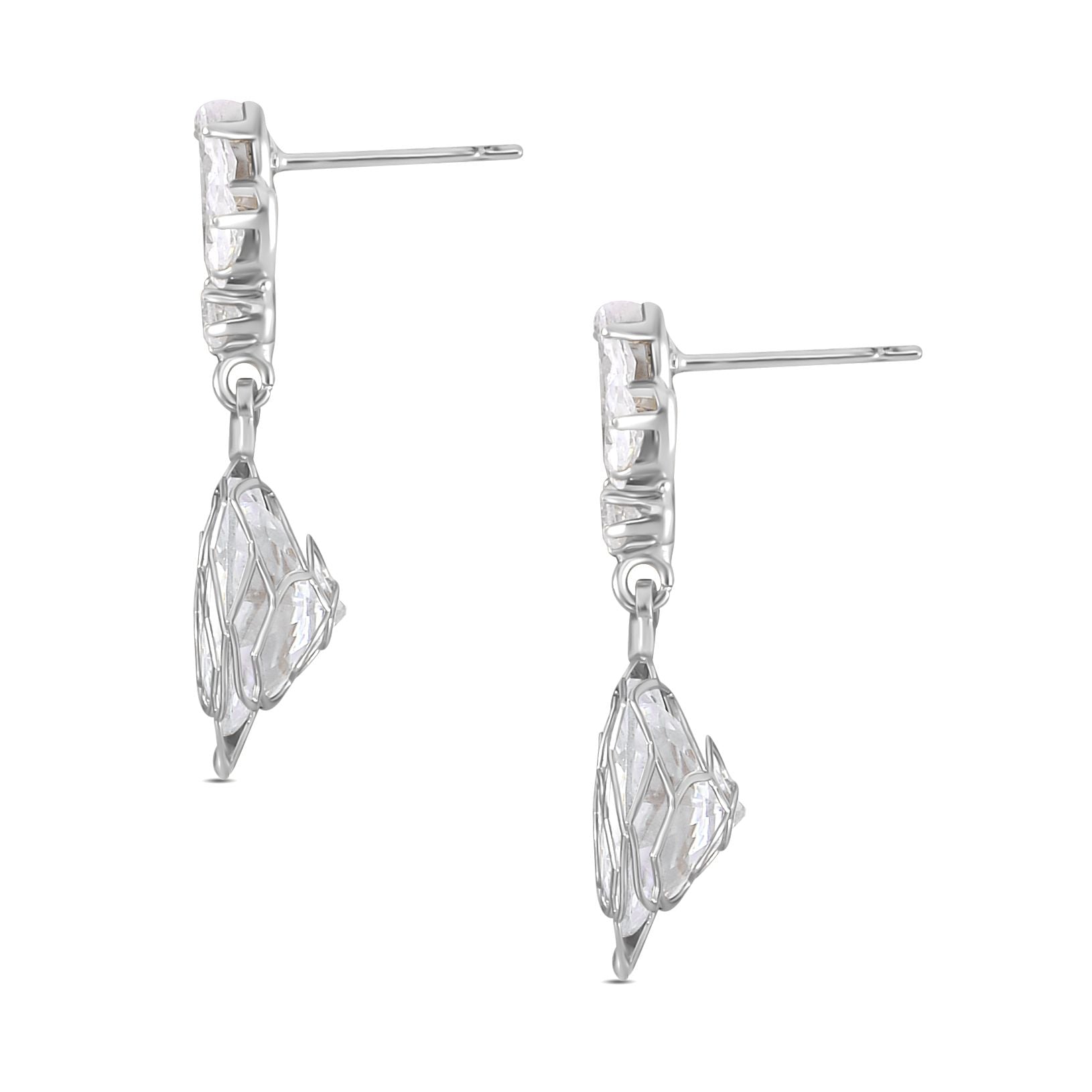 Weißer Zirkonia Ohrringe Reines Messing ca. 5.00 ct