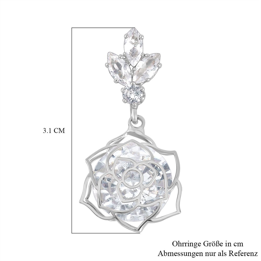 Weißer Zirkonia Ohrringe Reines Messing ca. 5.00 ct