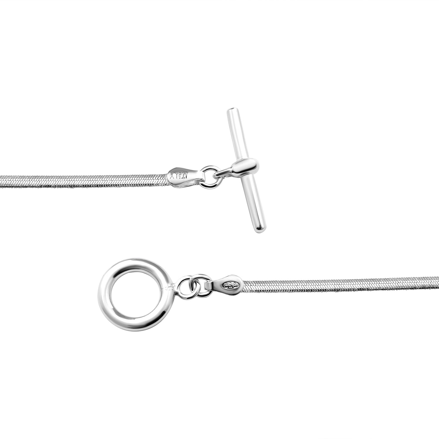 Italienische 925 Silber Fischgrät Flachkette, ca. 45 cm, ca. 6,43g