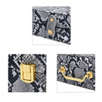 2er-Set, Schmuckkasten mit Reise-Etui aus Kunstleder mit Python-Prägung, 24x19x9 und 22x17x3 cm, Grau