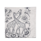 2er-Set, DIY Kissenbezug zum Bemalen mit 8 Textilfarb-Stiften, Größe 45x45 cm, Weiß, Giraffe