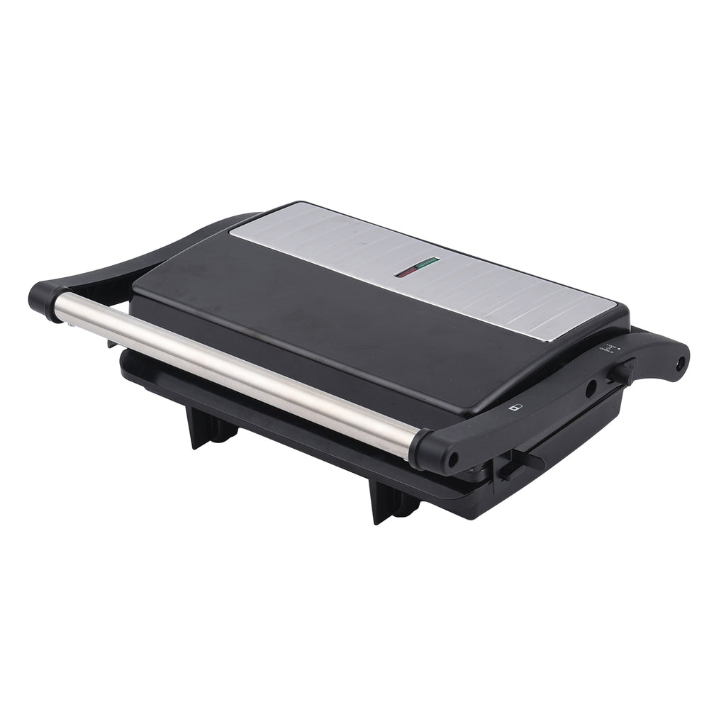 HOMESMART - 2 Scheiben-Kontaktgrill mit Antihaftbeschichtung, Größe 17,5x22,5x9,5 cm, Schwarz