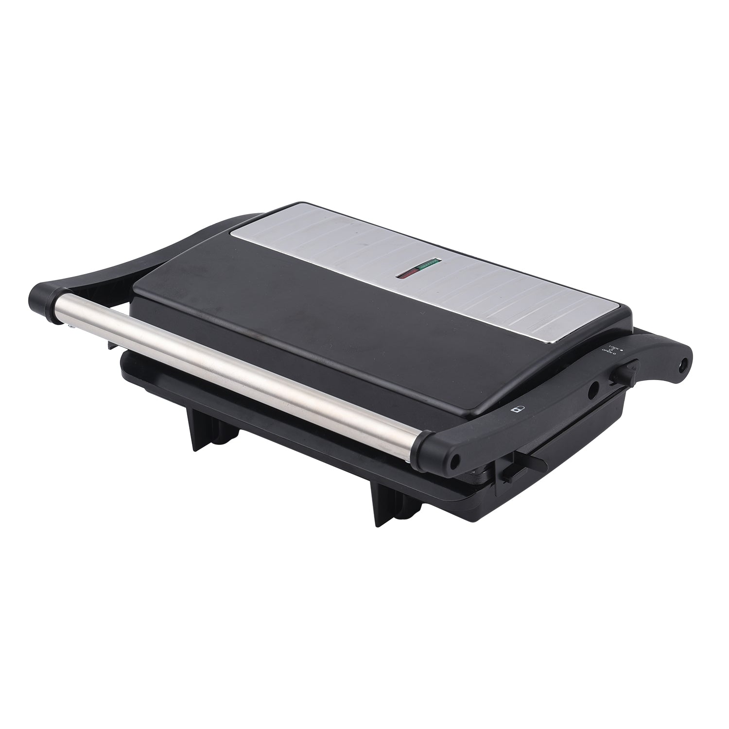 HOMESMART - 2 Scheiben-Kontaktgrill mit Antihaftbeschichtung, Größe 17,5x22,5x9,5 cm, Schwarz