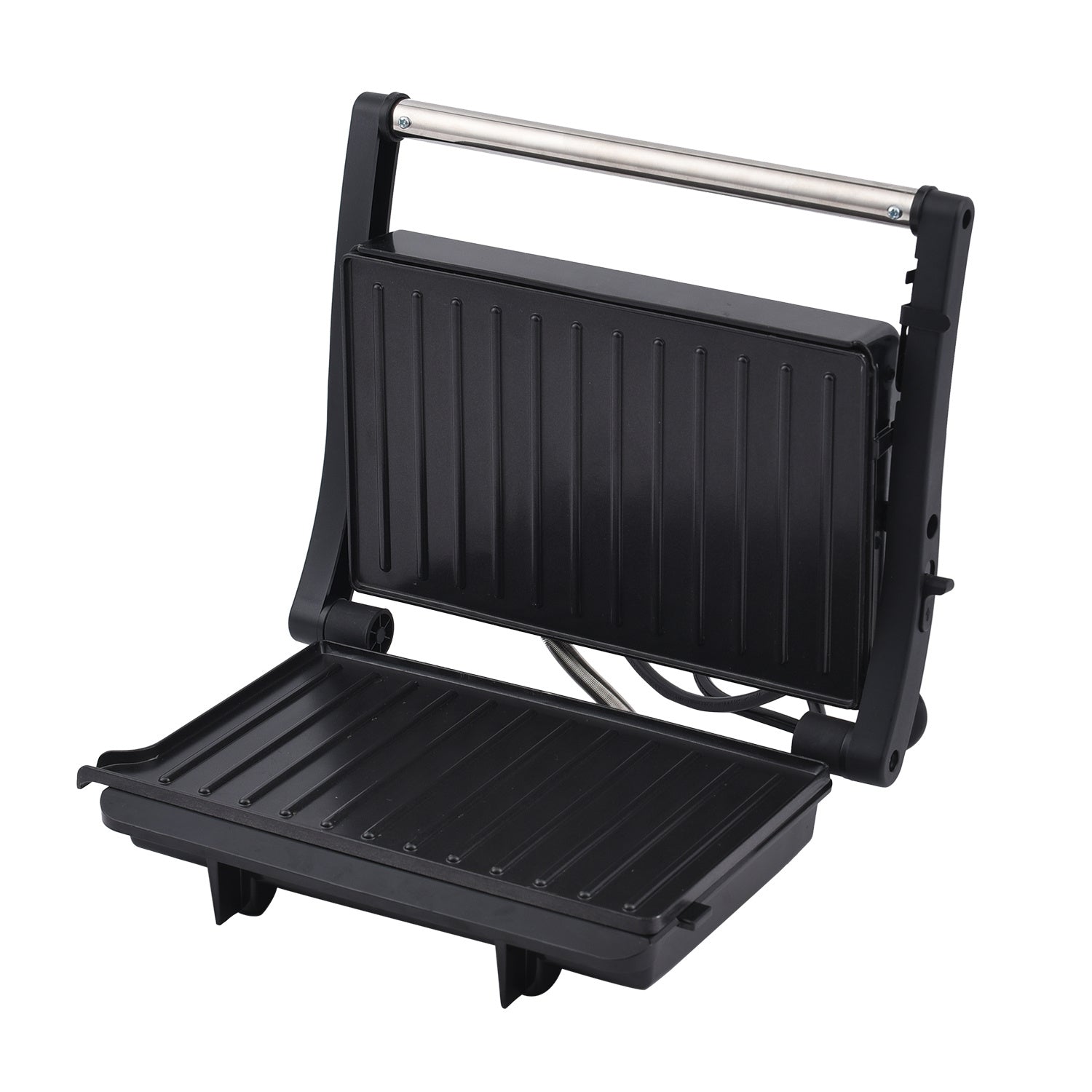 HOMESMART - 2 Scheiben-Kontaktgrill mit Antihaftbeschichtung, Größe 17,5x22,5x9,5 cm, Schwarz