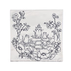 2er-Set, DIY Kissenbezug zum Bemalen mit 8 Textilfarb-Stiften, Größe 45x45 cm, Weiß, Fische
