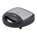 HOMESMART - tragbarer Sandwichmaker mit 3 austauschbaren Einsätzen, Größe 24x23x9 cm, Schwarz