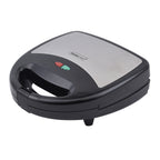 HOMESMART - tragbarer Sandwichmaker mit 3 austauschbaren Einsätzen, Größe 24x23x9 cm, Schwarz