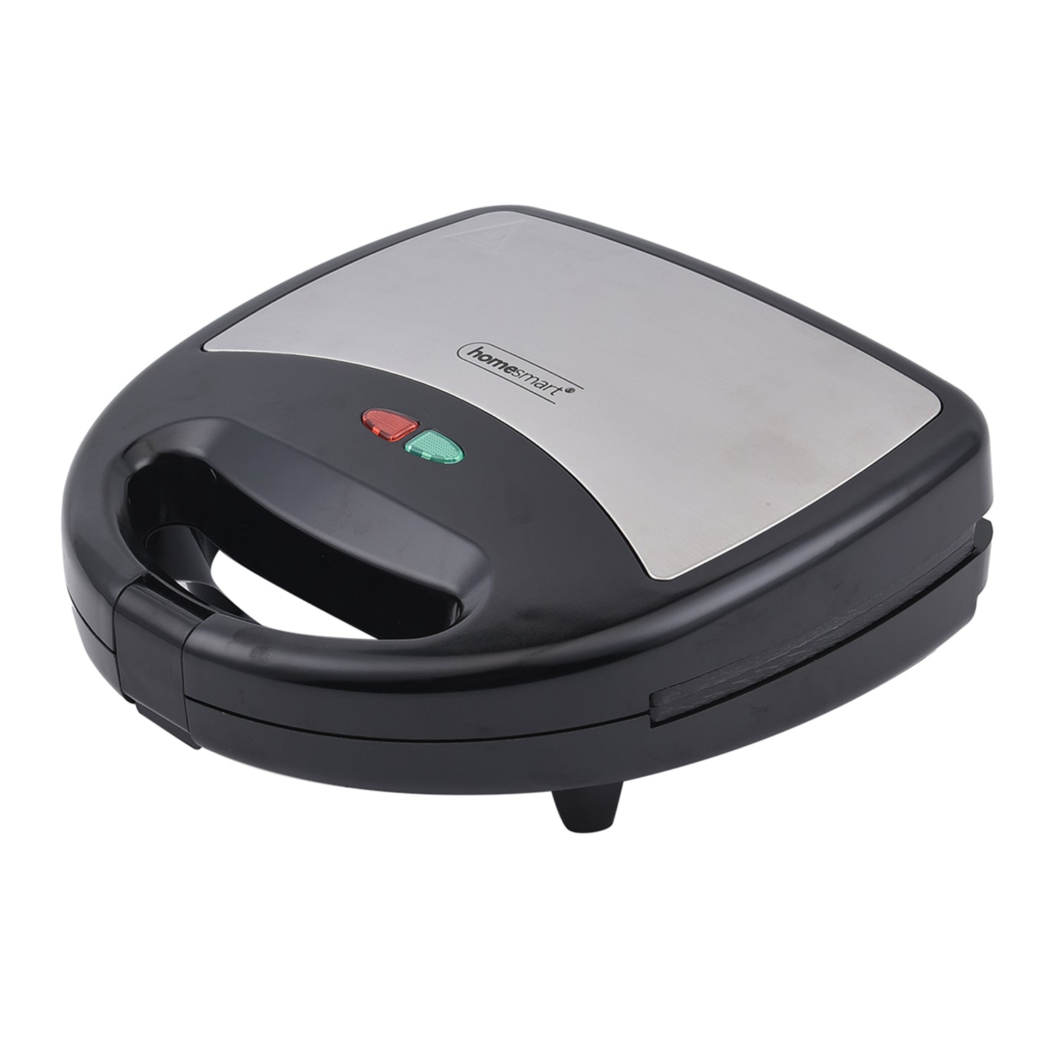 HOMESMART - tragbarer Sandwichmaker mit 3 austauschbaren Einsätzen, Größe 24x23x9 cm, Schwarz