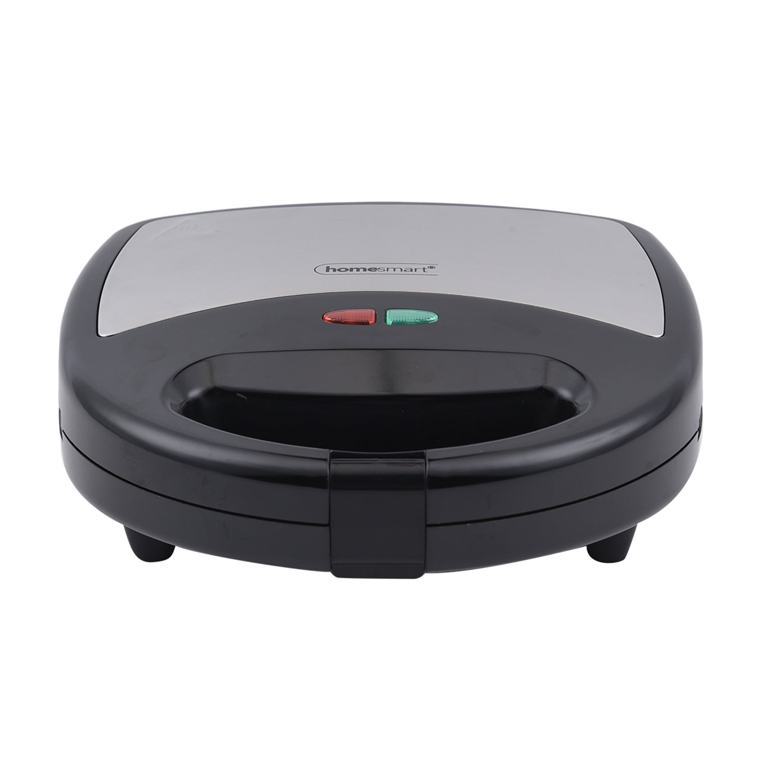 HOMESMART - tragbarer Sandwichmaker mit 3 austauschbaren Einsätzen, Größe 24x23x9 cm, Schwarz